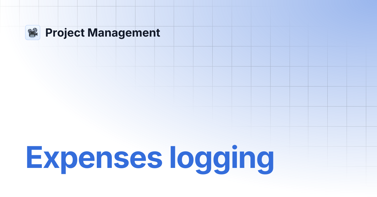 Expenses logging | Project Management